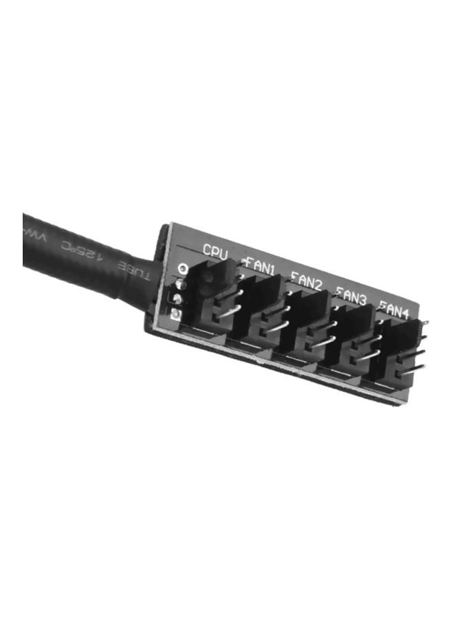Generic - 1 To 5 4-Pin TX4 PWM CPU Cooling Fan Cable Connector Black - Image 1