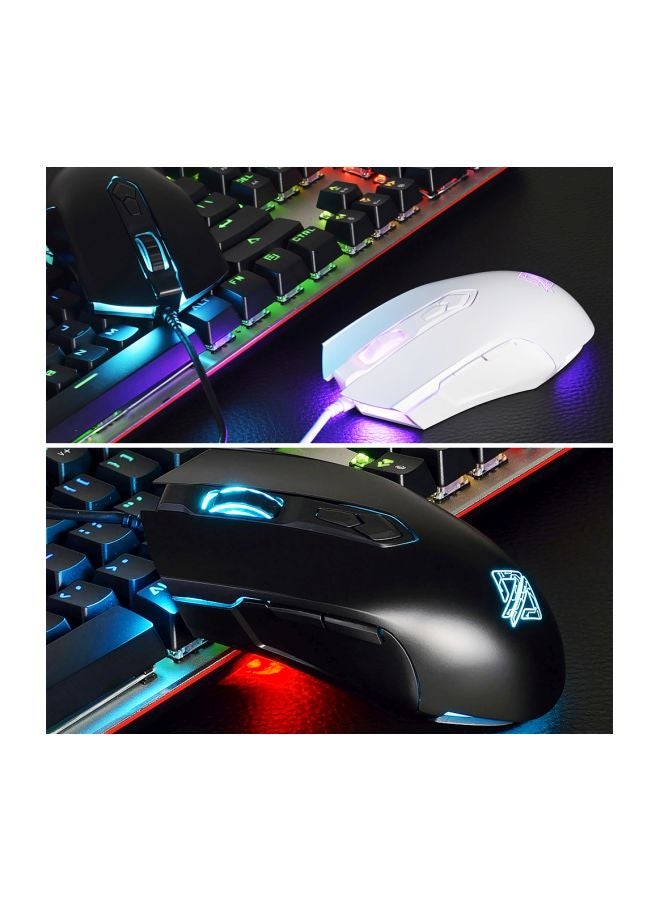Ajazz - AJ52 Wired Optical Gaming Mouse Black/Blue - Image 1