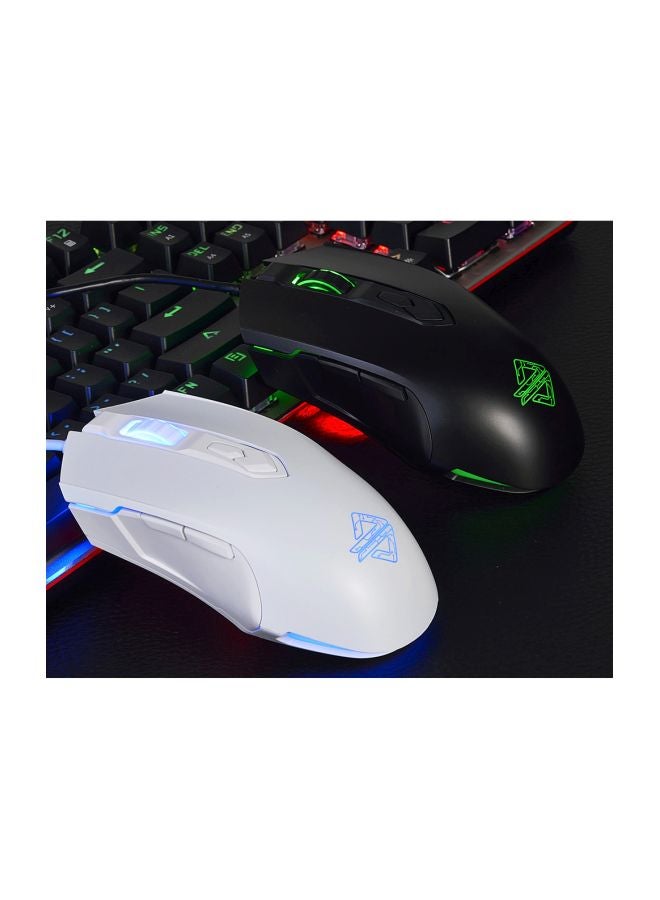 Ajazz - AJ52 Wired Optical Gaming Mouse Black/Blue - Image 1