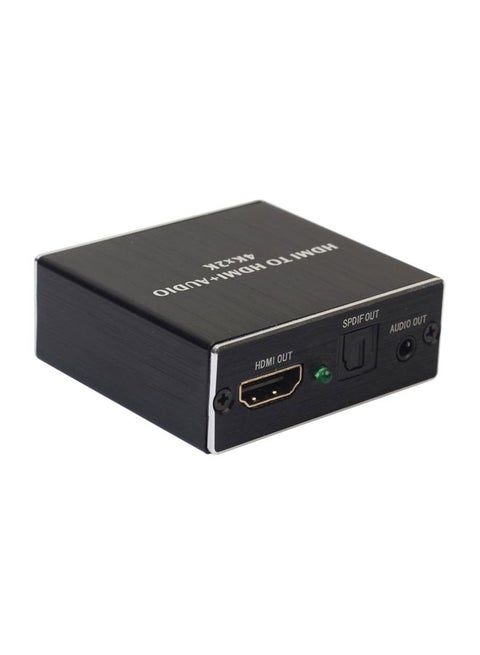 محول صوت تناظري من HDMI إلى HDMI مقاس 3.5 مم أسود