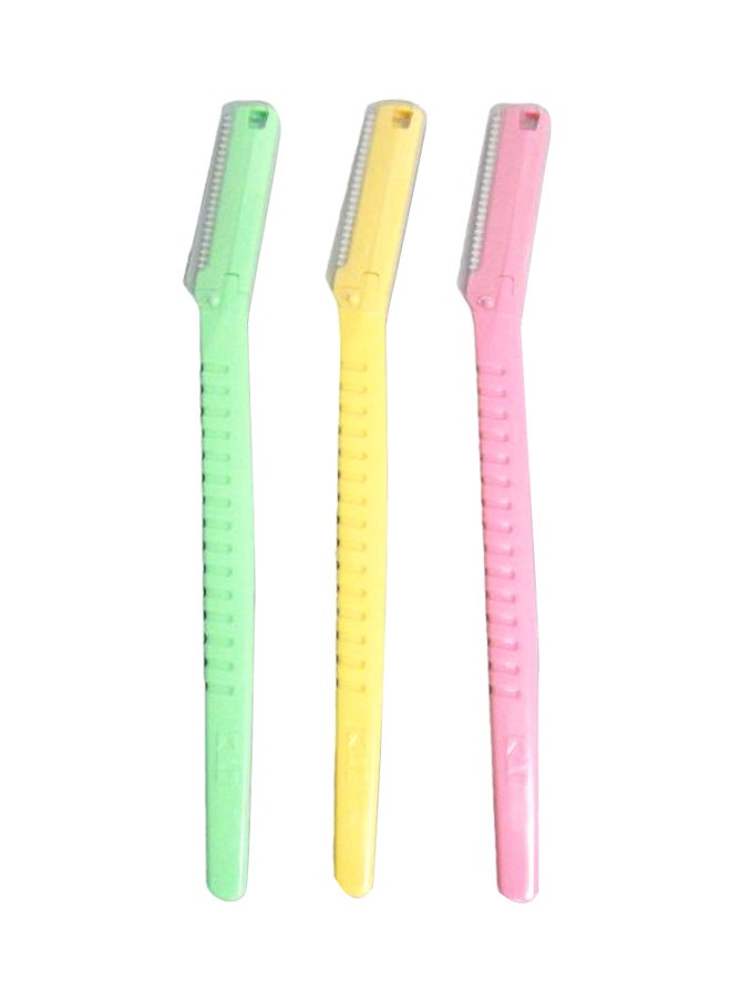 KAI Pack Of 3 Touch N Brow Razor Green/Yellow/Pink - Image 1