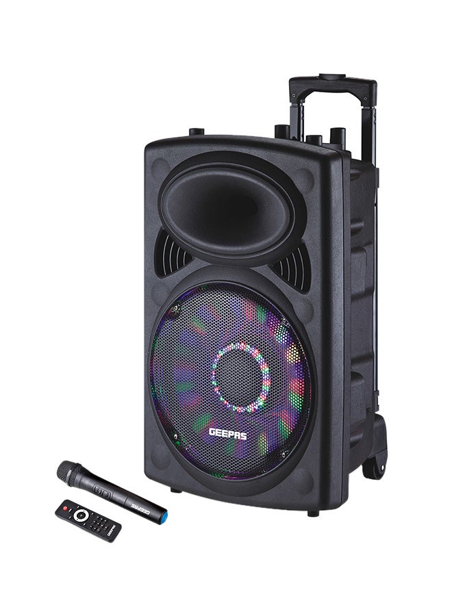 GEEPAS Portable & Rechargeable Professional Speaker With Wireless Microphone, USB/Bluetooth/SD Card Slots/FM Radio, 40000W PMPO, GMS8519 Black GMS8519 Black  - Image 1