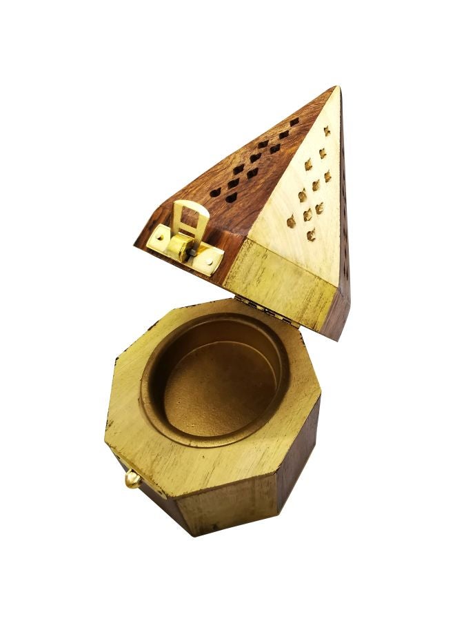 Wooden Classic Pyramid Style Burner Yellow/Brown 18x10.5cm - Image 2