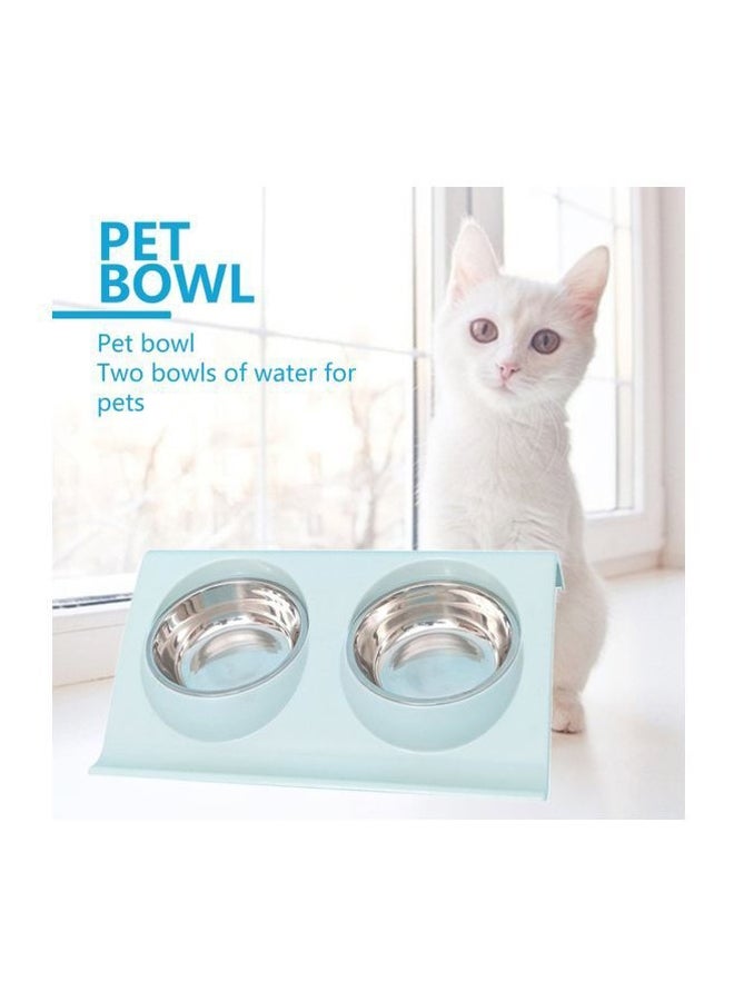 سلطانية مزدوجة من الستانلس ستيل أزرق / فضي - Image 2