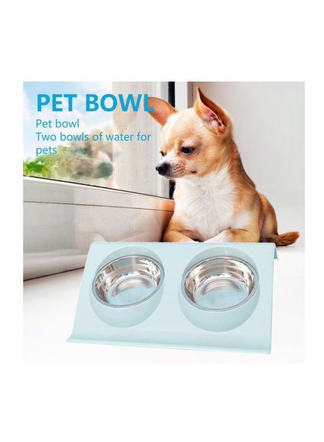 سلطانية مزدوجة من الستانلس ستيل أزرق / فضي - Image 5