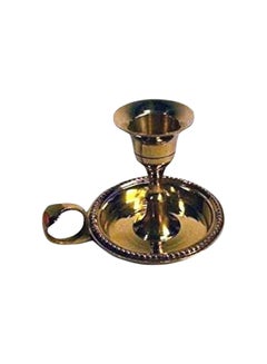 New Age Brass Chamberstick Taper Candle Holder Gold 3inch  - Image 1