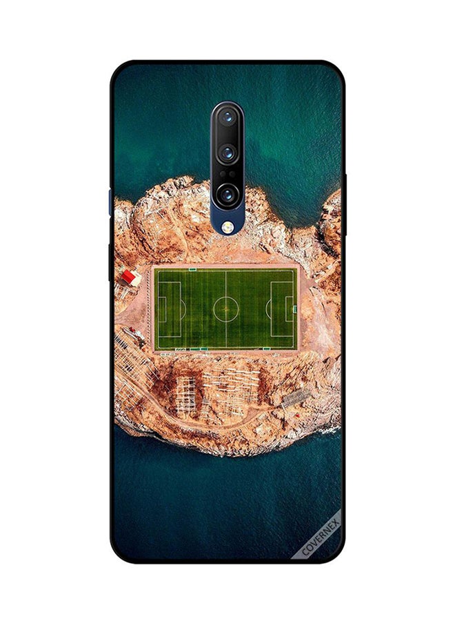 Protective Case Cover For OnePlus 7 Pro Football Ground In Mid Of Sea