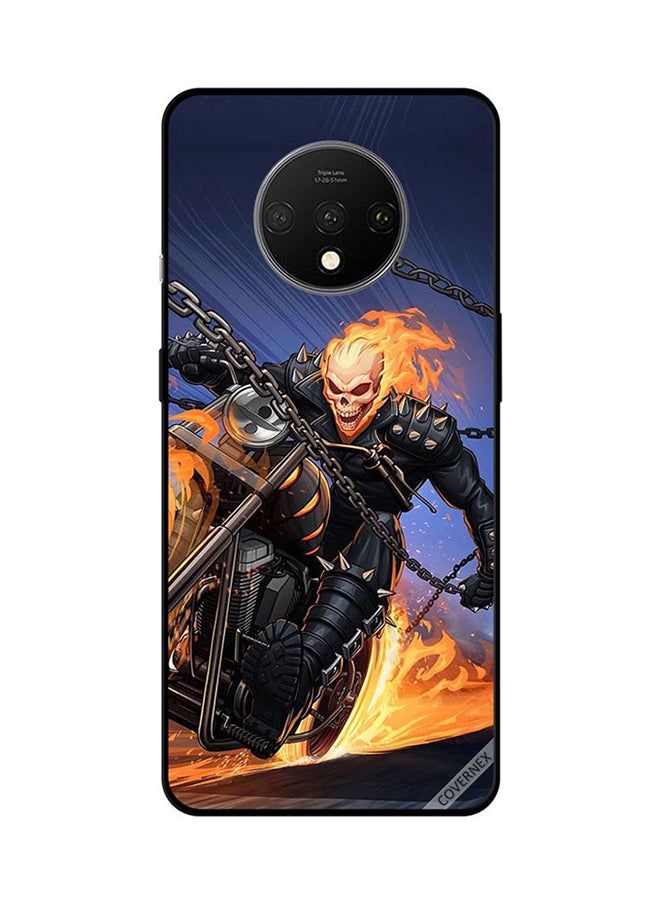 Covernex Protective Case Cover For OnePlus 7T Skull Man On Bike While  Burning