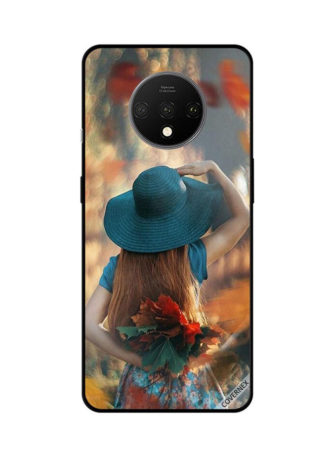 Covernex Protective Case Cover For OnePlus 7T Hat Girl Hiding Love Leaves