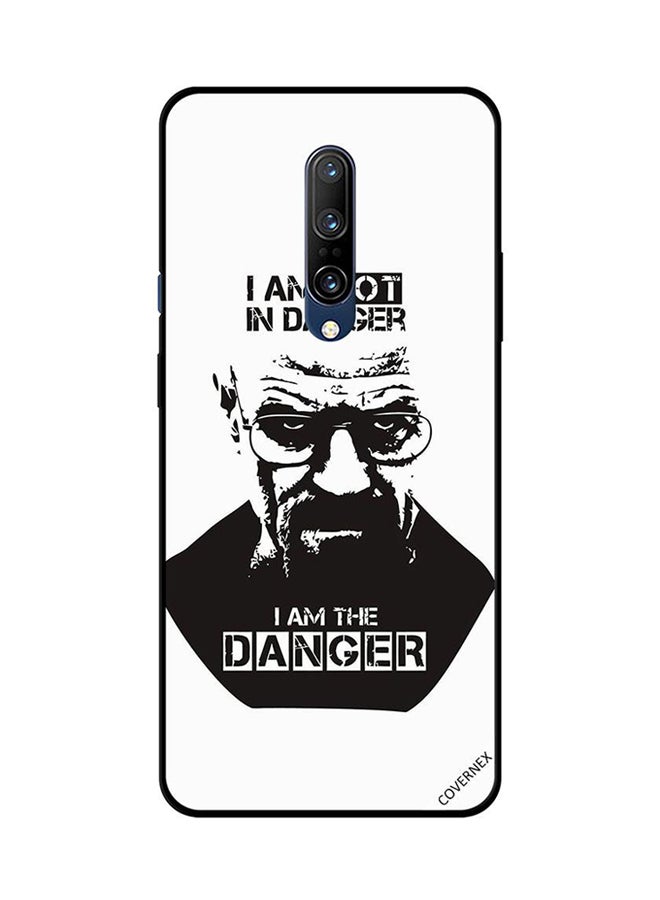 غطاء حماية واقٍ لهاتف ون بلس 7 برو طبعة عبارة I am Not in Danger بالأبيض والأسود