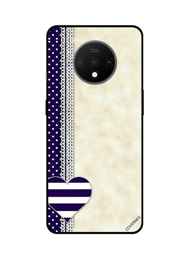 Covernex Protective Case Cover For OnePlus 7T White & Blue Strips Heart