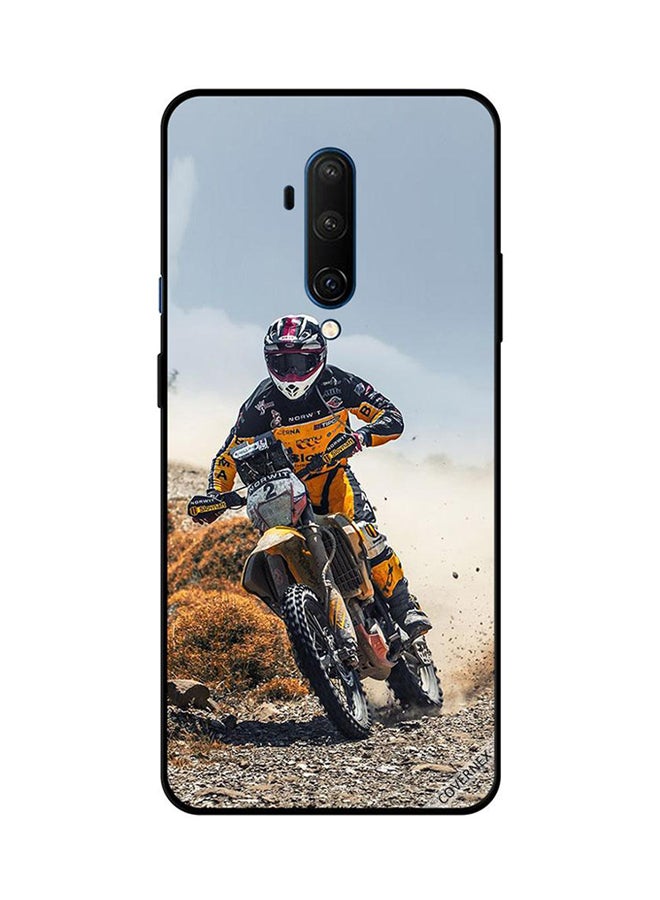 غطاء حماية واق لهاتف ون بلس 7T برو مطبوع عليه تصميم دراجة هوائية محاطة بالأتربة