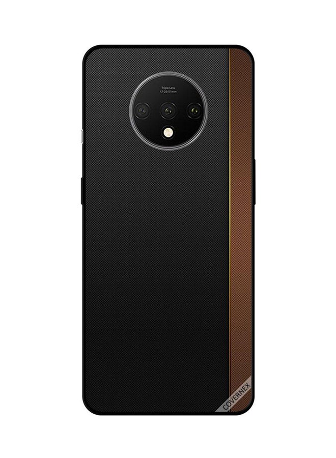 Covernex Protective Case Cover For OnePlus 7T Brown And Black Leather Pattern