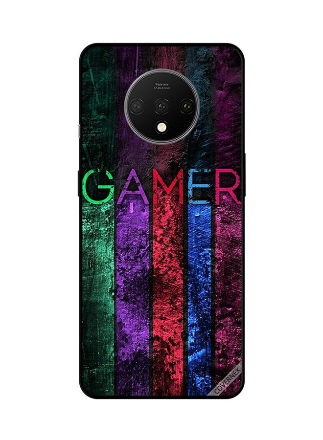 غطاء حماية واق لهاتف ون بلس 7T ألوان داكنة بطبعة كلمة "Gamer"