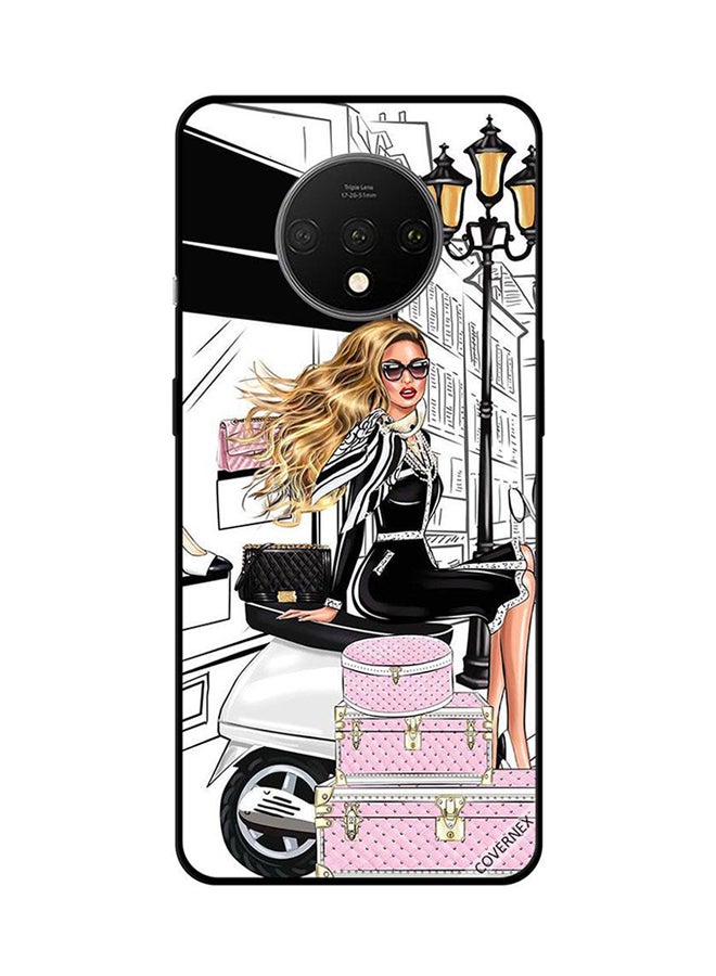 كوفرنيكس غطاء حماية واق لهاتف ون بلس 7T بطبعة فتاة تجلس على سكوتر للذهاب