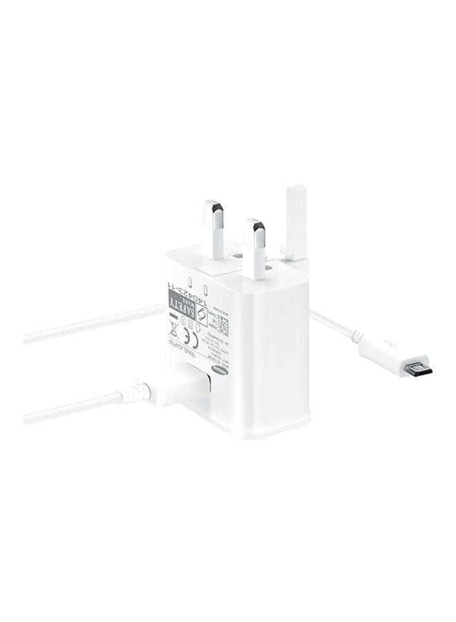 سامسونج محول مناسب للسفر سريع الشحن بكابل مايكرو USB أبيض  - Image 3