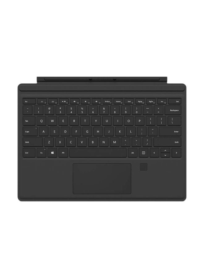 Microsoft - Surface Pro 4 Type Cover Wireless Keyboard With Fingerprint ID Black - Image 1