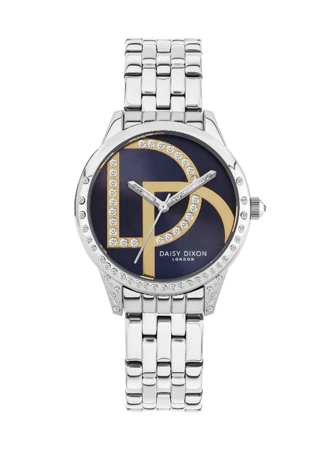 DAISY DIXON LONDON DAISY DIXON LONDON Lily Women's Analogue Quartz Watch with Blue Sunray Dial and Silver and Gold Plated Stainless Steel Bracelet - D105SM