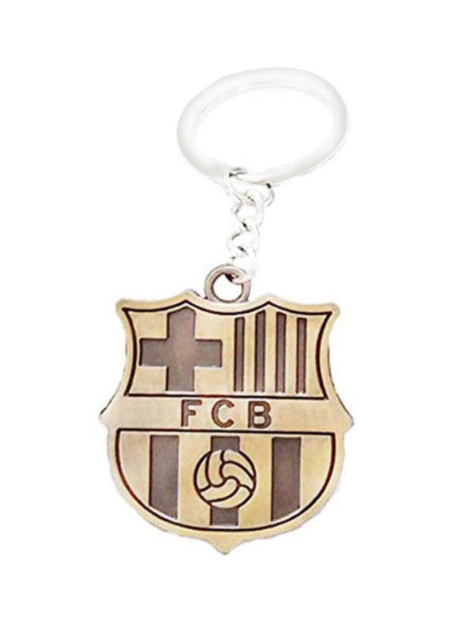 Generic Metal Barcelona Club Logo Keychain Gold/Silver/Brown  - Image 1
