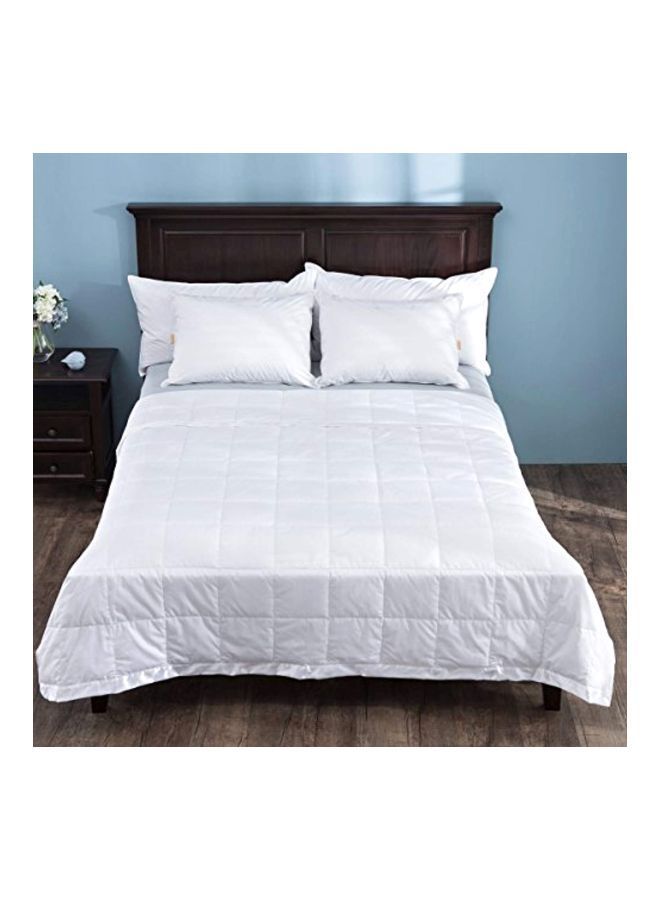 puredown - Cotton Throw Bed Blanket Cotton White 220x200cm - Image 1