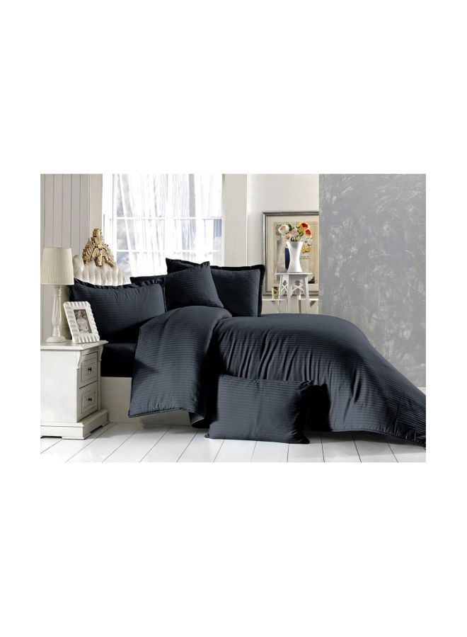 REGAL IN HOUSE 6-Piece Premium Collection Duvet Cover Set Microfiber Black 90x50cm  - Image 1