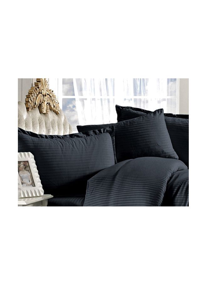 REGAL IN HOUSE 6-Piece Premium Collection Duvet Cover Set Microfiber Black 90x50cm  - Image 2