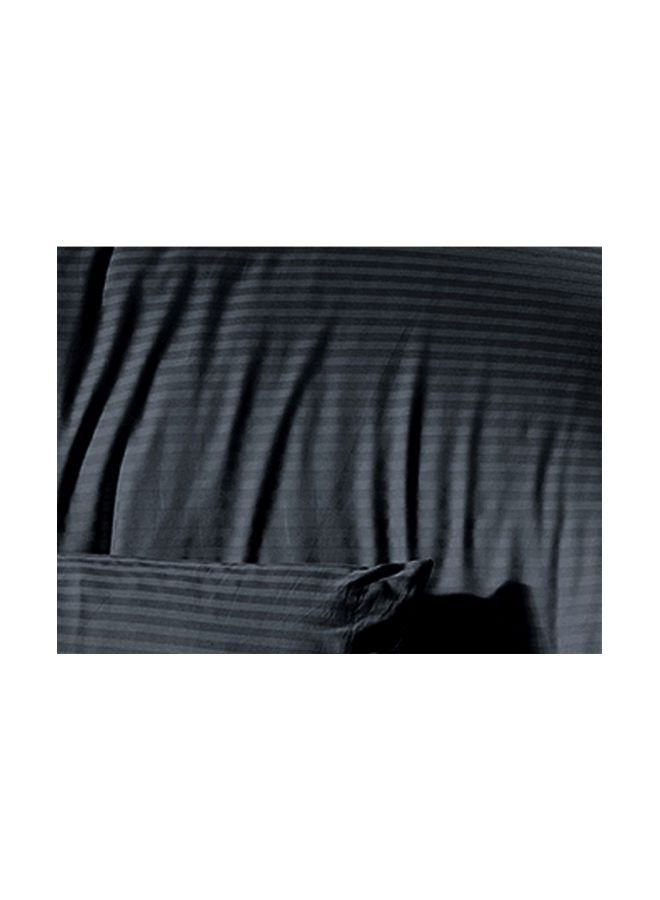 REGAL IN HOUSE 4-Piece Cotton Duvet Set Fabric Black  - Image 4