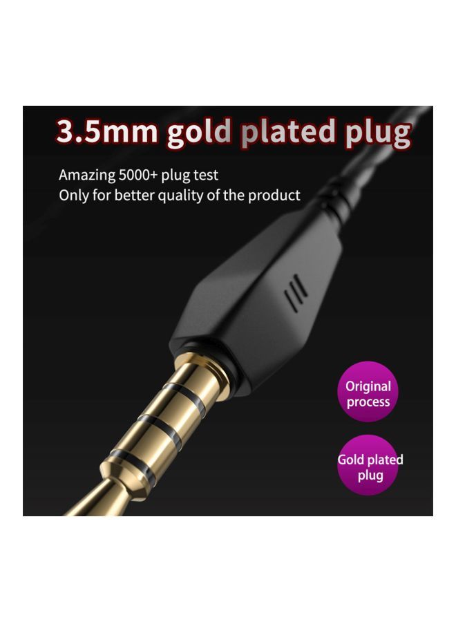 QKZ AK6 Wired In-Ear Earphones With Mic Red/Black  - Image 2