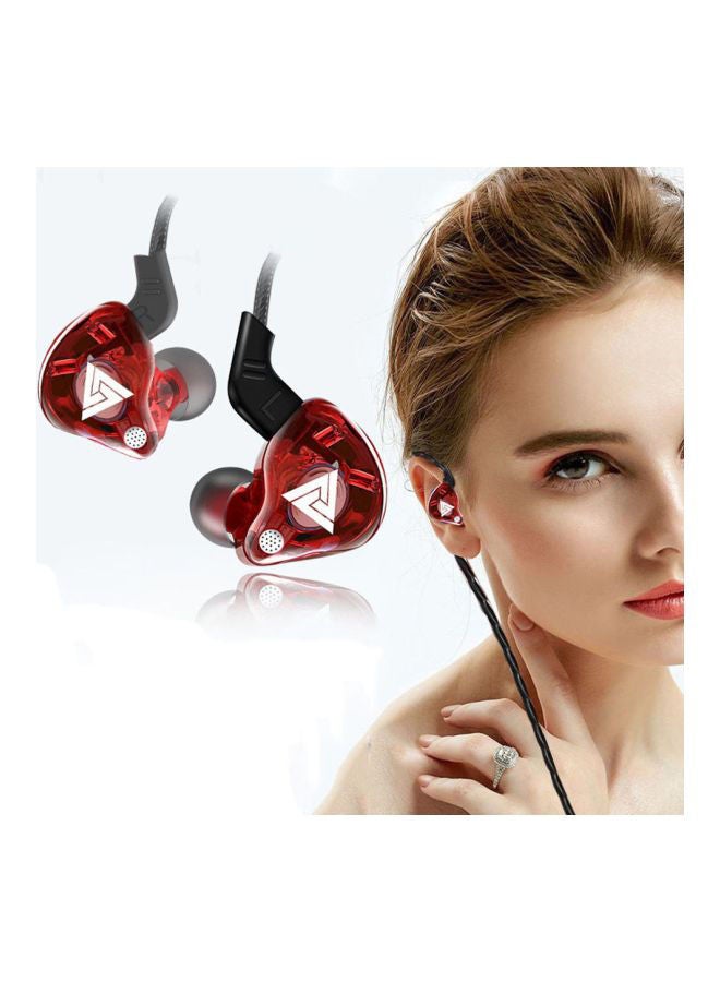 QKZ AK6 Wired In-Ear Earphones With Mic Red/Black  - Image 5