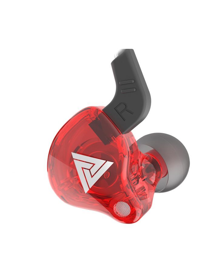 QKZ AK6 Wired In-Ear Earphones With Mic Red/Black  - Image 1