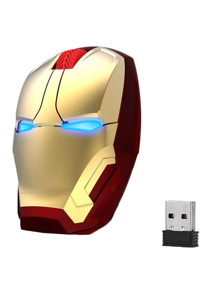 Wireless Iron Man Gaming Mouse With USB Bluetooth Receiver Gold/Red/Clear  - Image 2