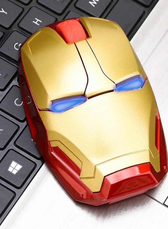 Wireless Iron Man Gaming Mouse With USB Bluetooth Receiver Gold/Red/Clear  - Image 3
