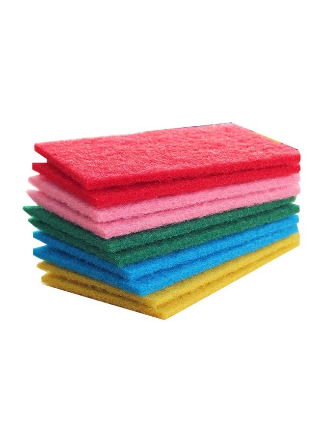 Beauenty 10-Piece Scouring Pad Set Pink/Green/Blue 15x10centimeter - Image 1