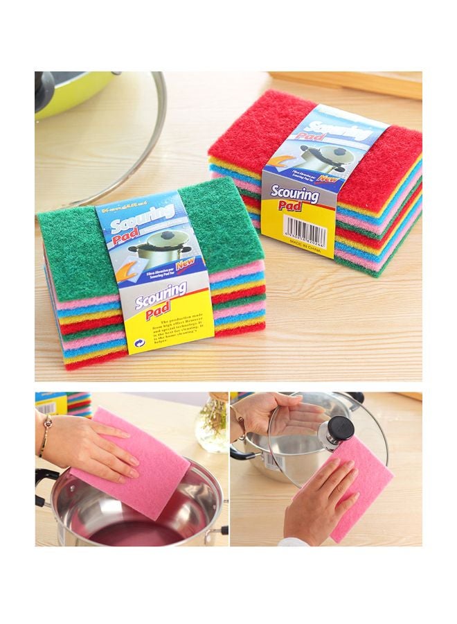 Beauenty 10-Piece Scouring Pad Set Pink/Green/Blue 15x10centimeter - Image 2