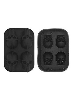 2-Piece Skull Shape Ice Cube Tray black 5.3x2.3inch