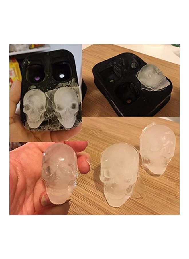 Generic - 2-Piece Skull Shape Ice Cube Tray black 5.3x2.3inch - Image 1