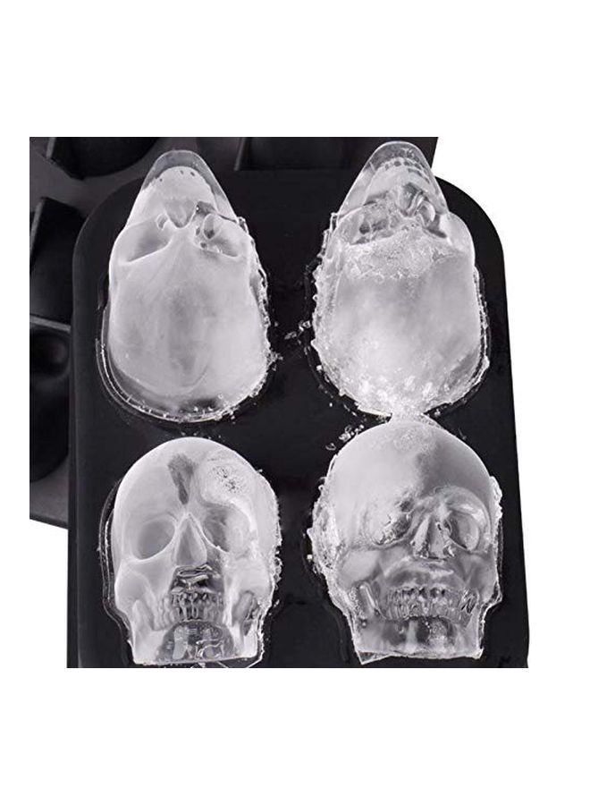 Generic - 2-Piece Skull Shape Ice Cube Tray black 5.3x2.3inch - Image 1