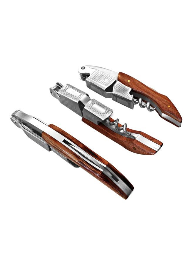 Beauenty 3-Piece Bottle Opener Silver/Brown 12cm - Image 1