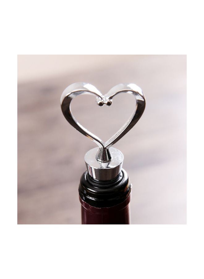 بيوينتي سدادة زجاجة المشروبات على شكل قلب أسود/ فضي 11x4.3سم - Image 3