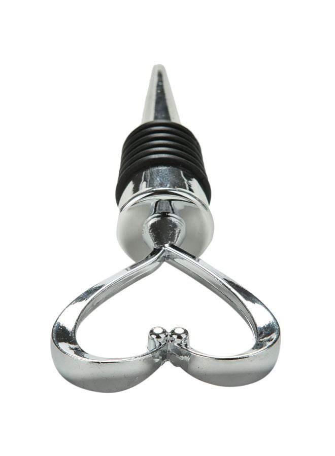 بيوينتي سدادة زجاجة المشروبات على شكل قلب أسود/ فضي 11x4.3سم - Image 2