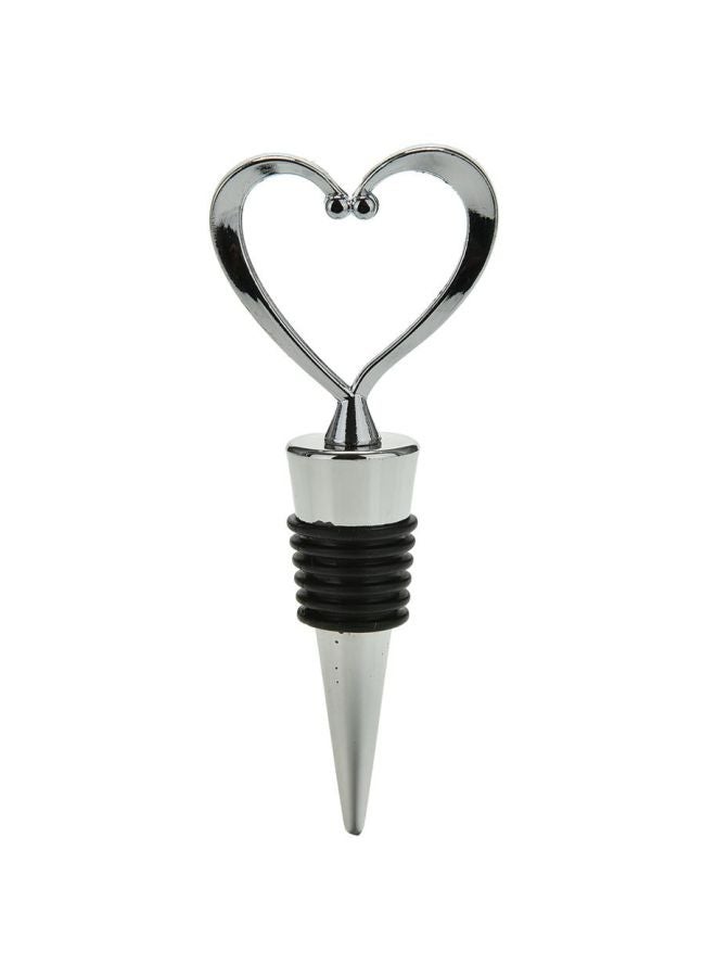 بيوينتي سدادة زجاجة المشروبات على شكل قلب أسود/ فضي 11x4.3سم - Image 1