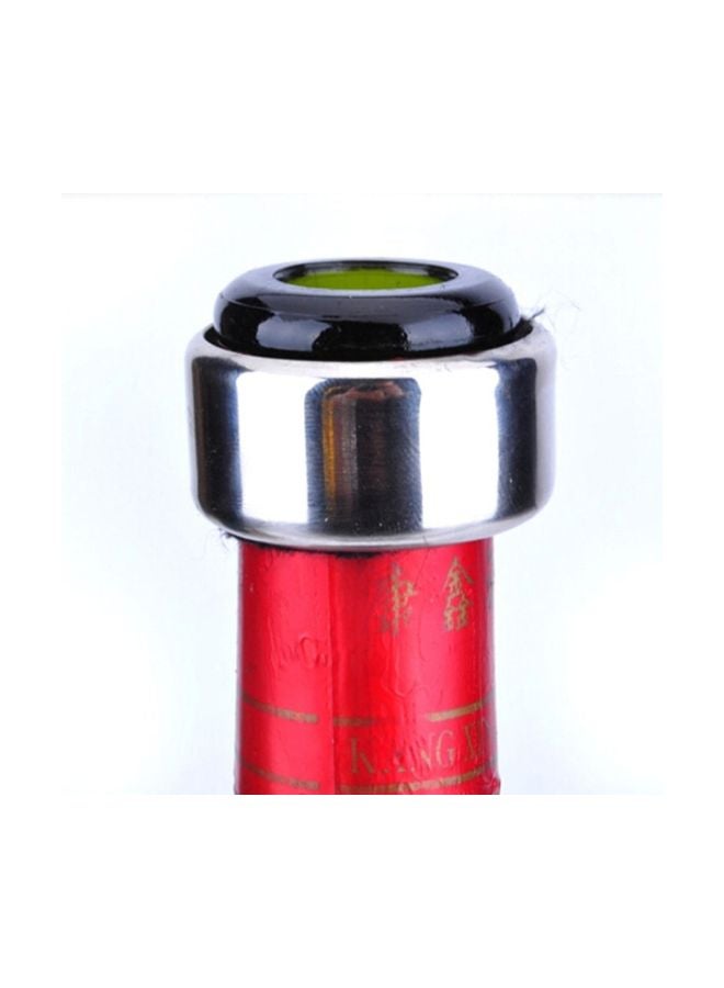 بيوينتي فوهة زجاجة مشروبات مصنوعة من الستانلس ستيل بتصميم مستدير أسود/ فضي 4x2x3سم - Image 2