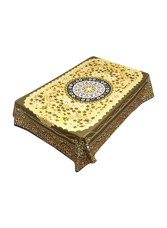 Printed Rectangular Table Cloth Yellow/Brown 79x55inch - Image 1