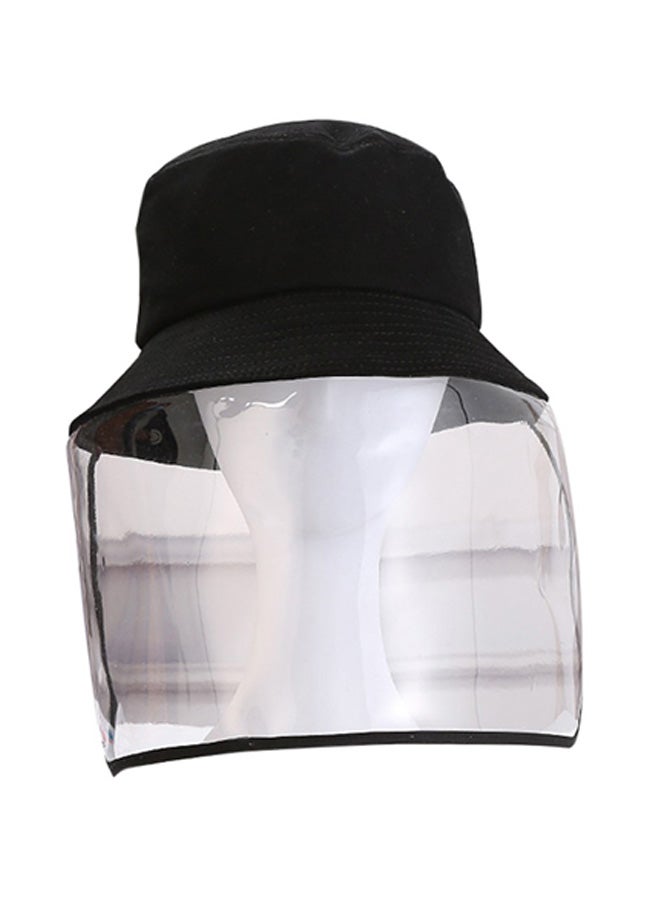 Adjustable Anti-Saliva And Anti-Dust Face Protective Cap Black/Clear 58cm  - Image 1
