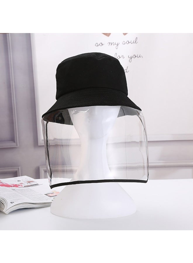 Adjustable Anti-Saliva And Anti-Dust Face Protective Cap Black/Clear 58cm  - Image 2