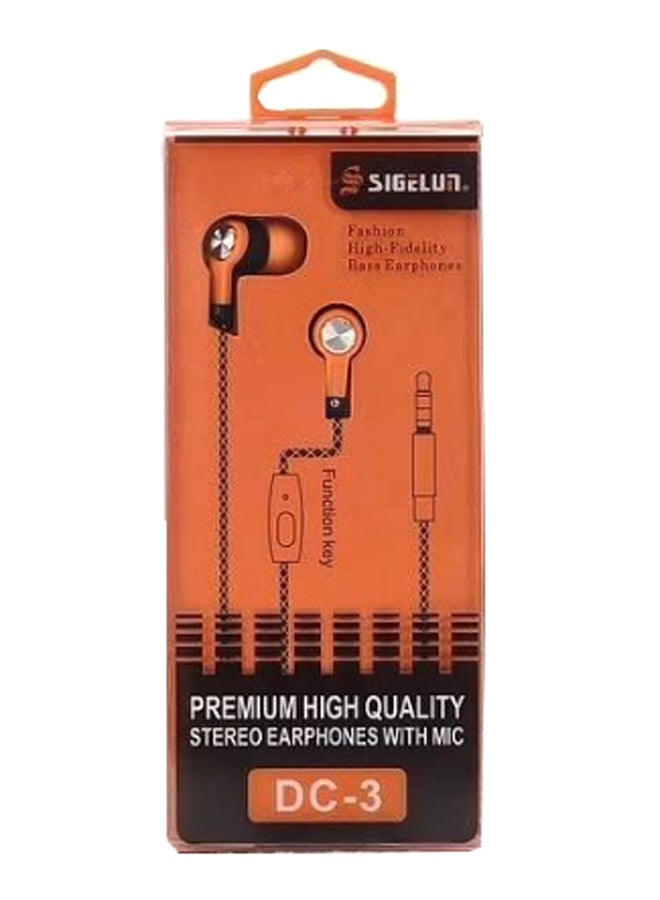 SIGELUN - DC-3 Stereo In-Ear Earphones Black/Orange/Gold - Image 1