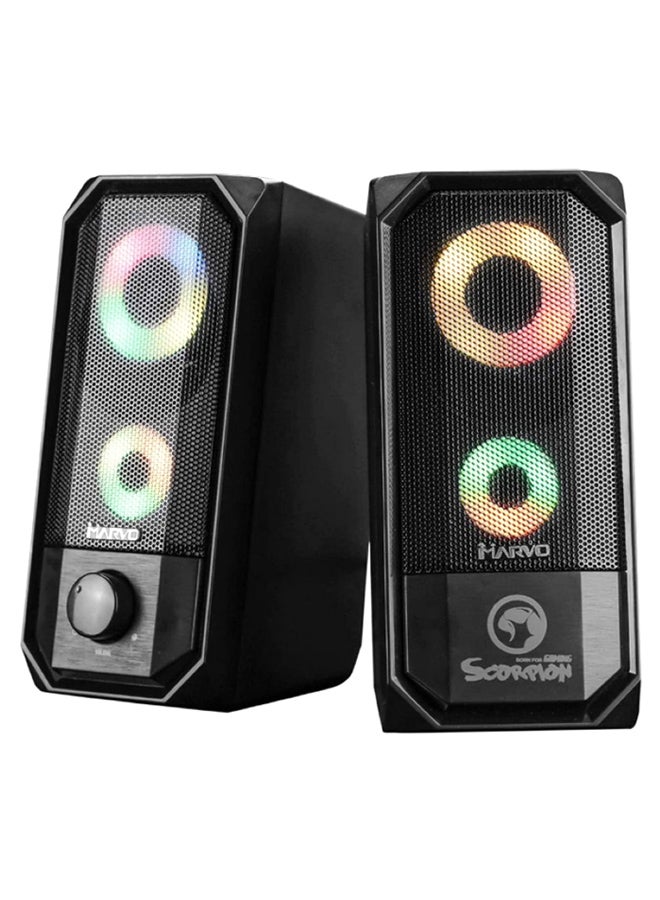 MARVO 2-Piece Computer Speaker Set Black - Image 2