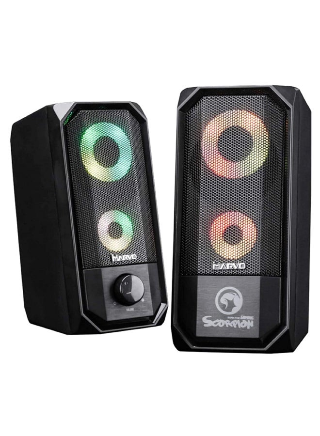 MARVO 2-Piece Computer Speaker Set Black - Image 3