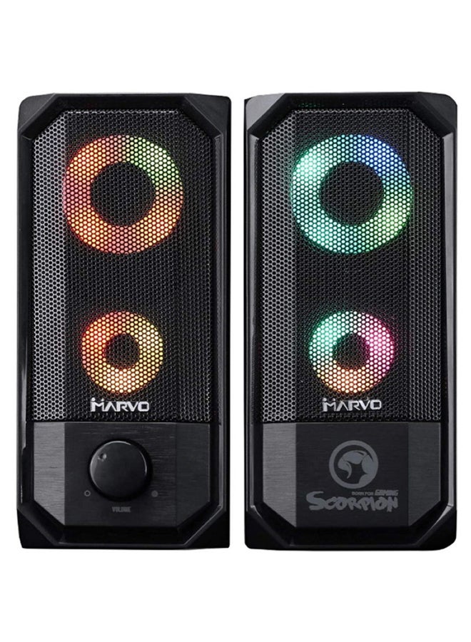 MARVO 2-Piece Computer Speaker Set Black - Image 1