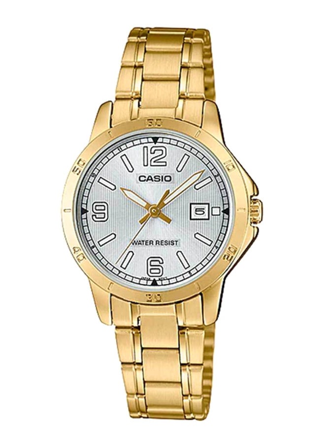 CASIO Women's Women's Stainless Steel Round Shape Analog Watch LTP-V004G-7B2UDF - 30 mm - Gold  - Image 1